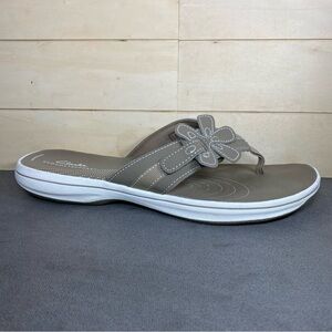 Clarks CloudSteppers Breeze Opal Sandals Women's Size 10 Shoes M Taupe Flower